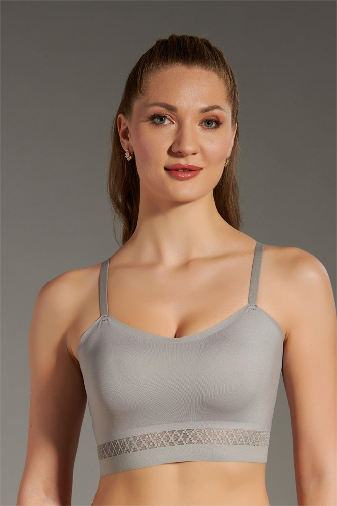 C&City Non-Wireless Seamless Laser Bra with Removable Pads C26135 Light Grey